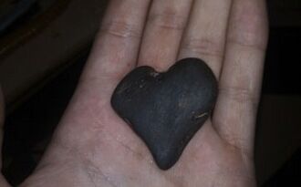 A heart-shaped stone like a lucky talisman