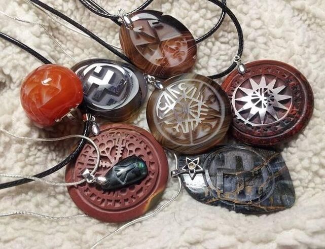 Amulets in the form of pendants for success, wealth and health