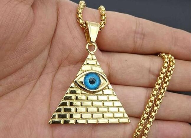 Masonic amulet (all-seeing eye) necklace in the form of wealth